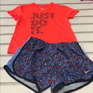 Nike Dri-Fit Set Girls Youth Large Shirt & Shorts